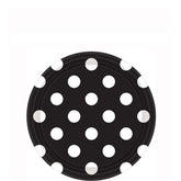 صحون ورقية اسود منقط 7 انش 8 قطع